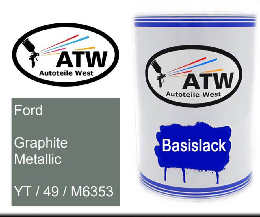 Ford, Graphite Metallic, YT / 49 / M6353: 500ml Lackdose, von ATW Autoteile West.